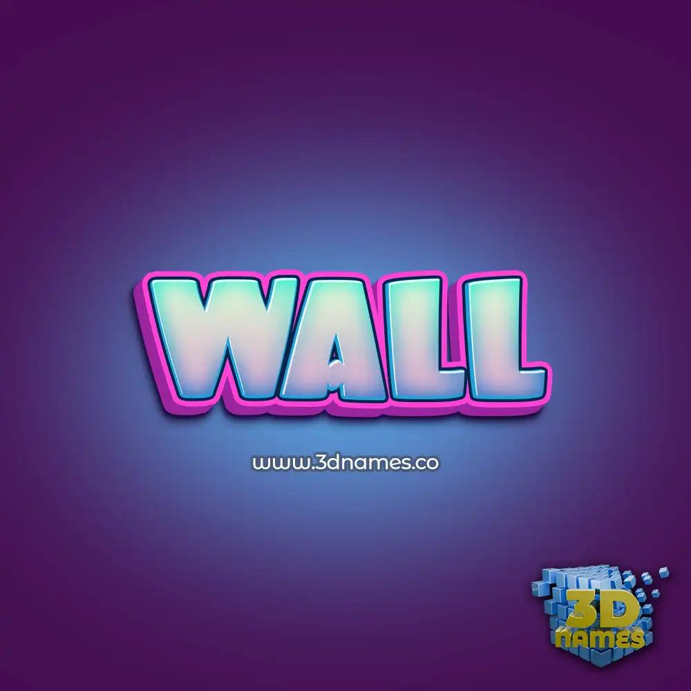 wall in Phat Purple style - 3D name wallpaper