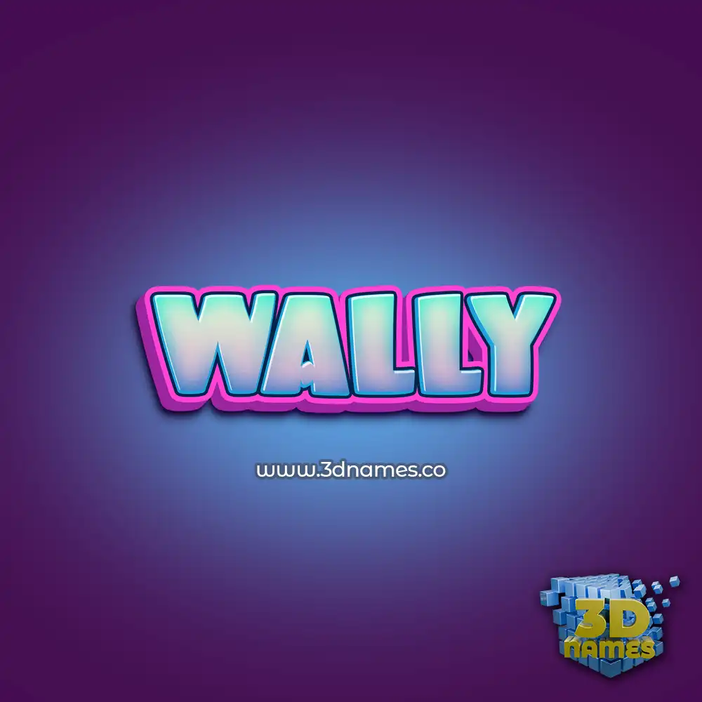 wally in Phat Purple style - 3D name wallpaper