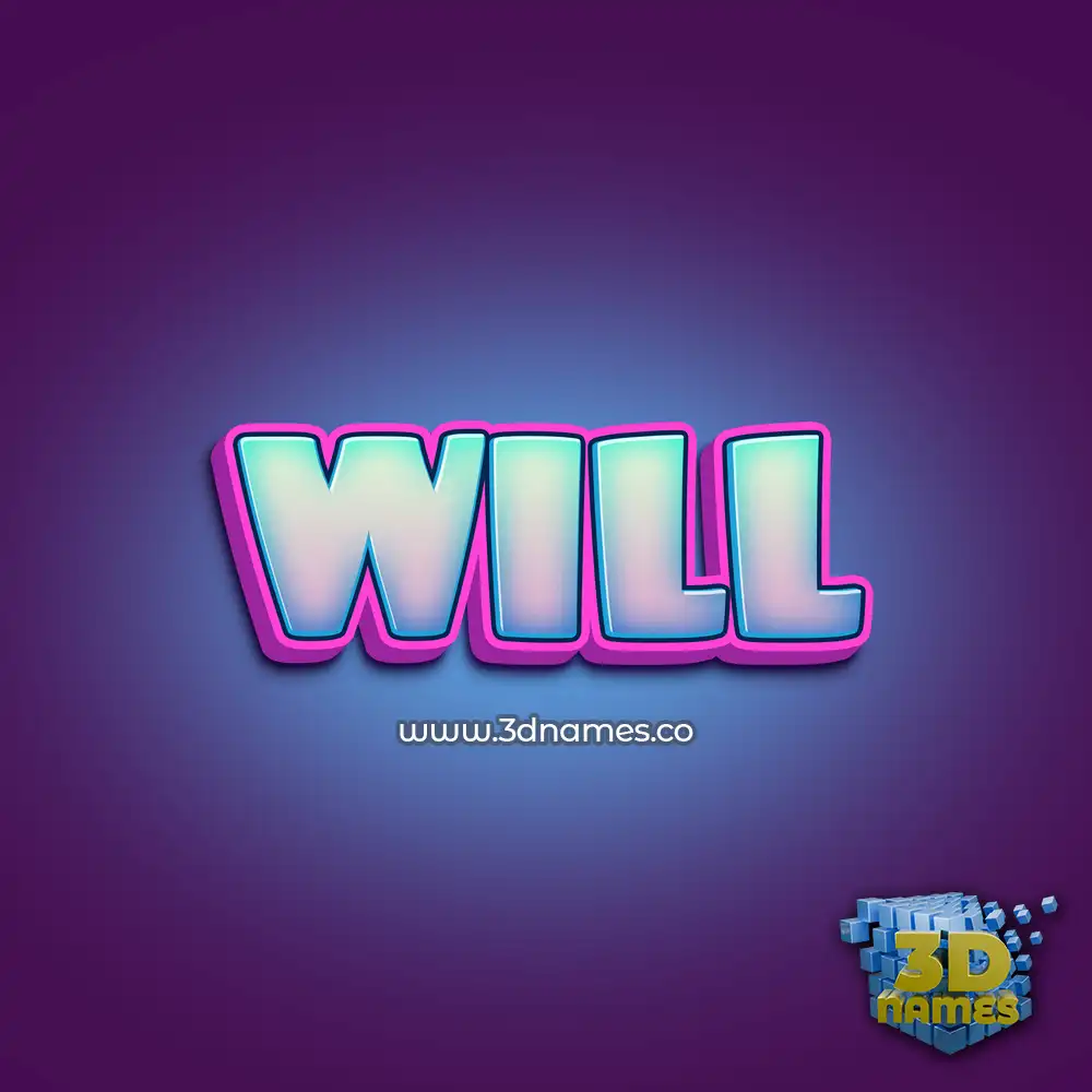 will in Phat Purple style - 3D name wallpaper