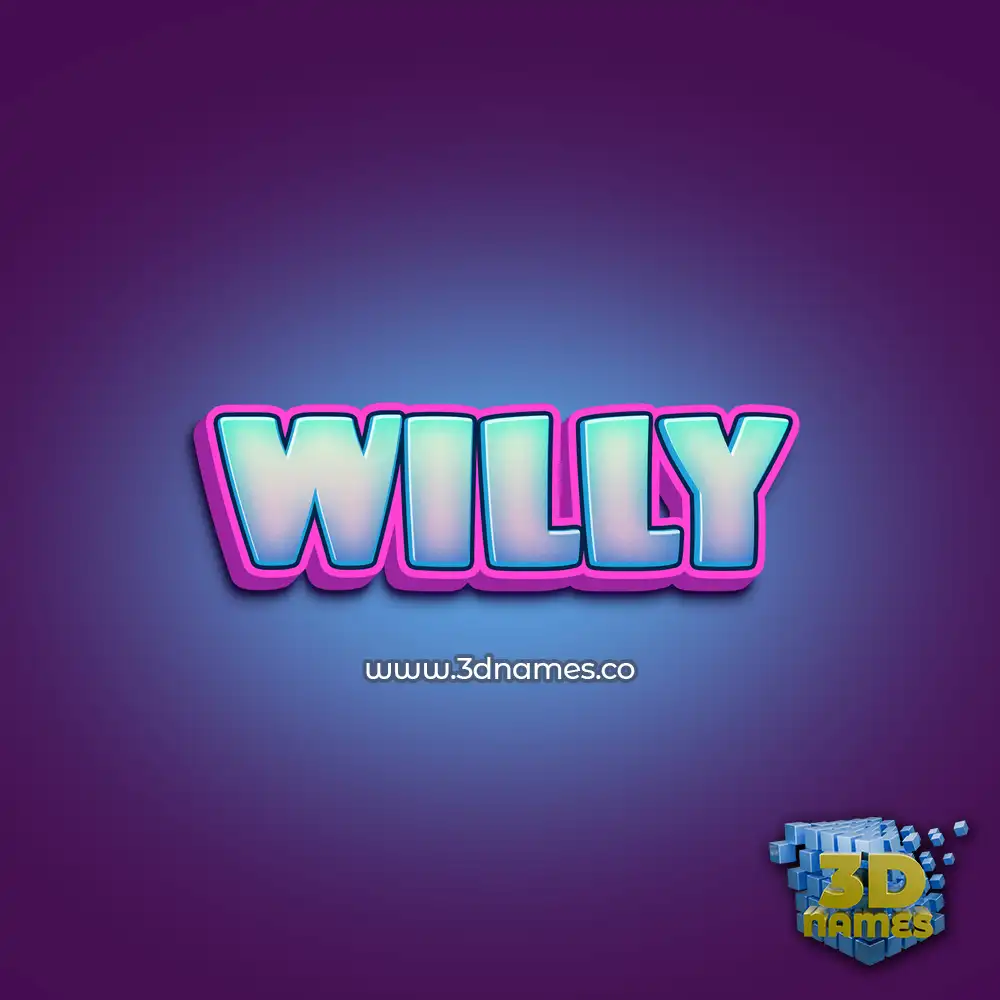 willy in Phat Purple style - 3D name wallpaper