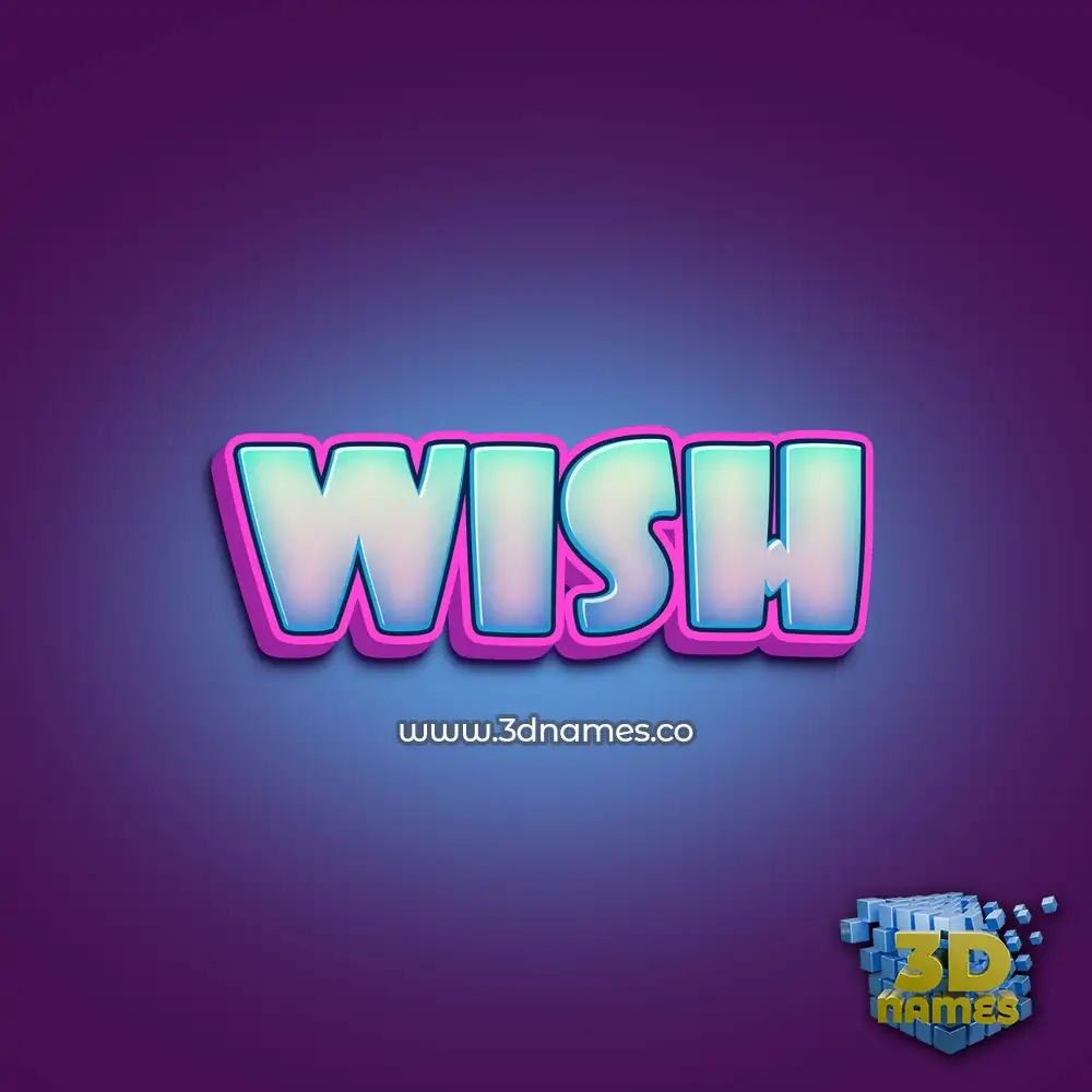 wish in Phat Purple style - 3D name wallpaper