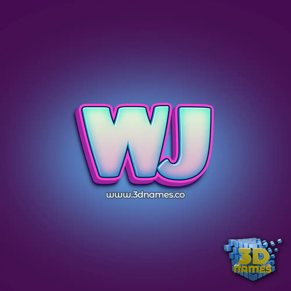 wj in Phat Purple style - 3D name wallpaper