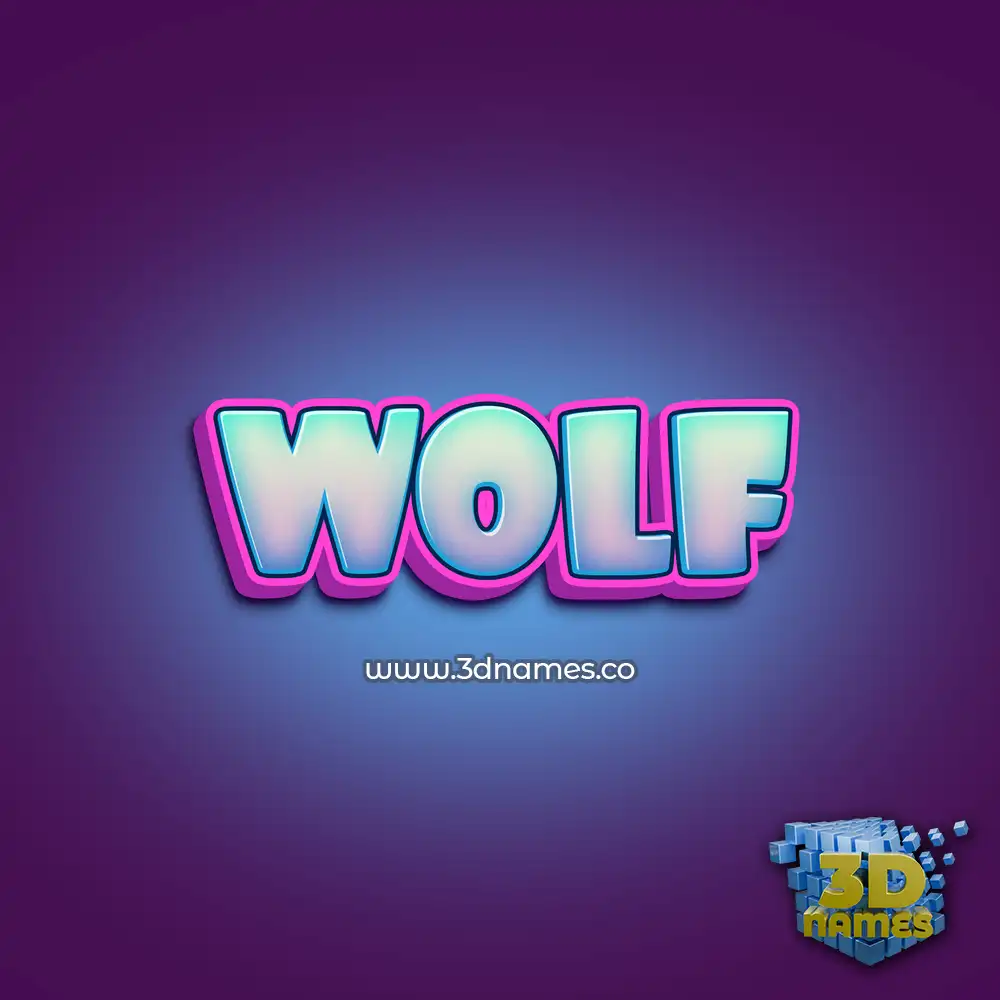 wolf in Phat Purple style - 3D name wallpaper