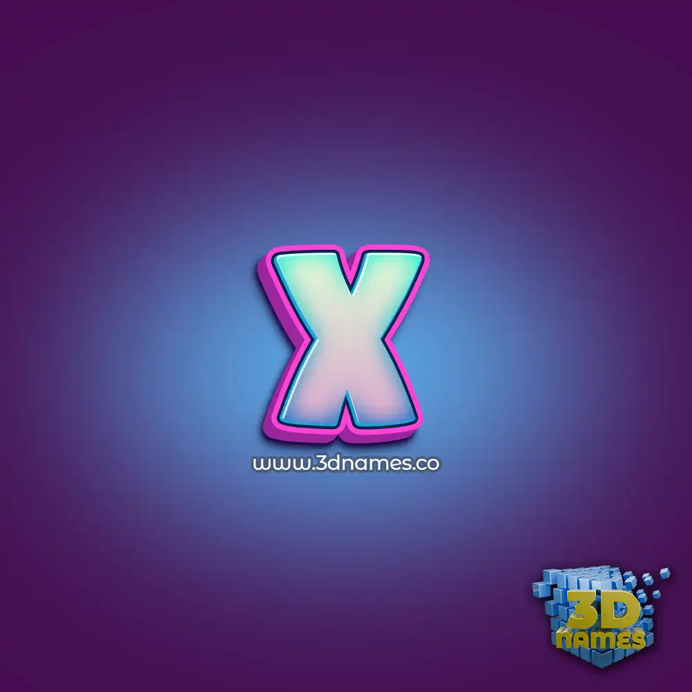 x in Phat Purple style - 3D name wallpaper