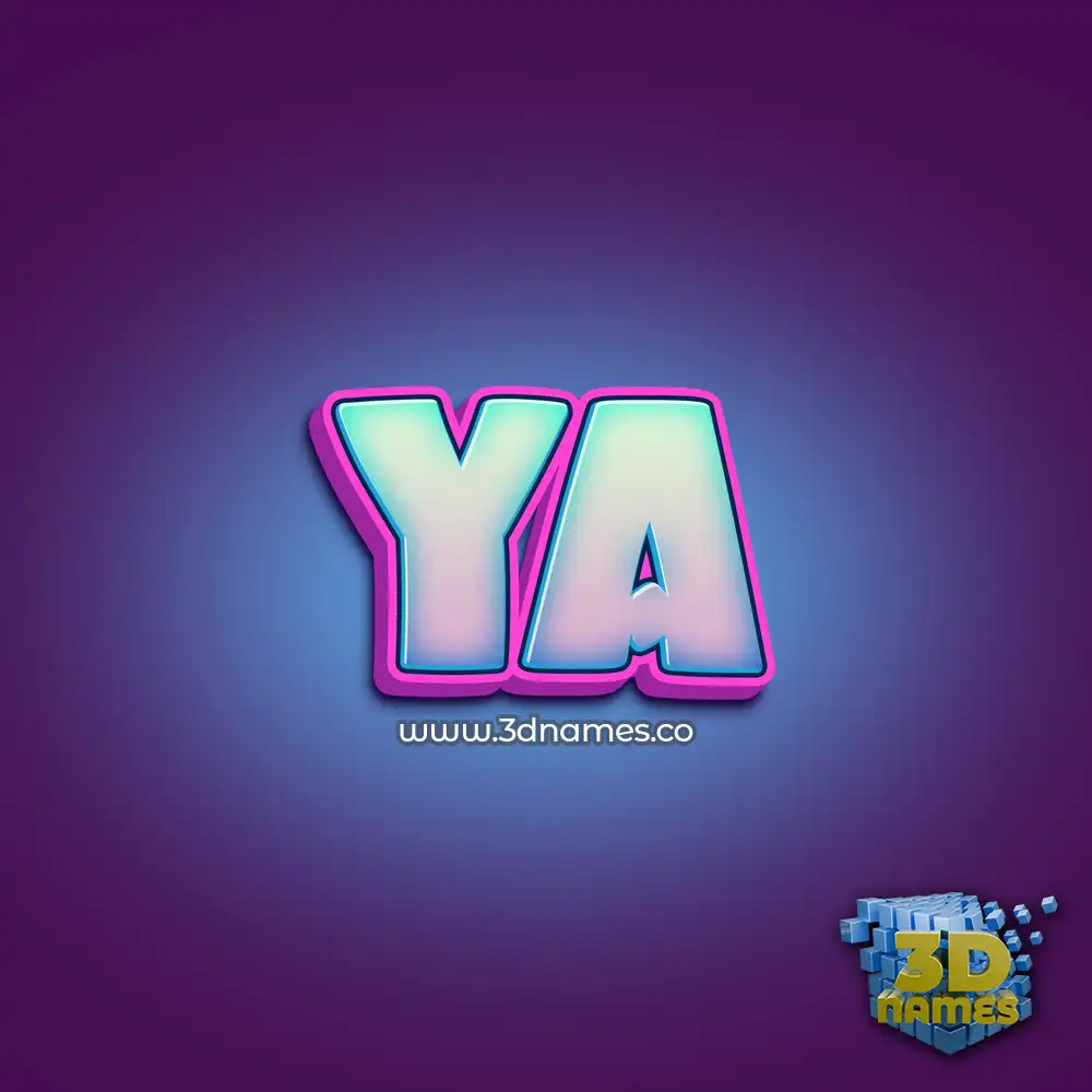 ya in Phat Purple style - 3D name wallpaper