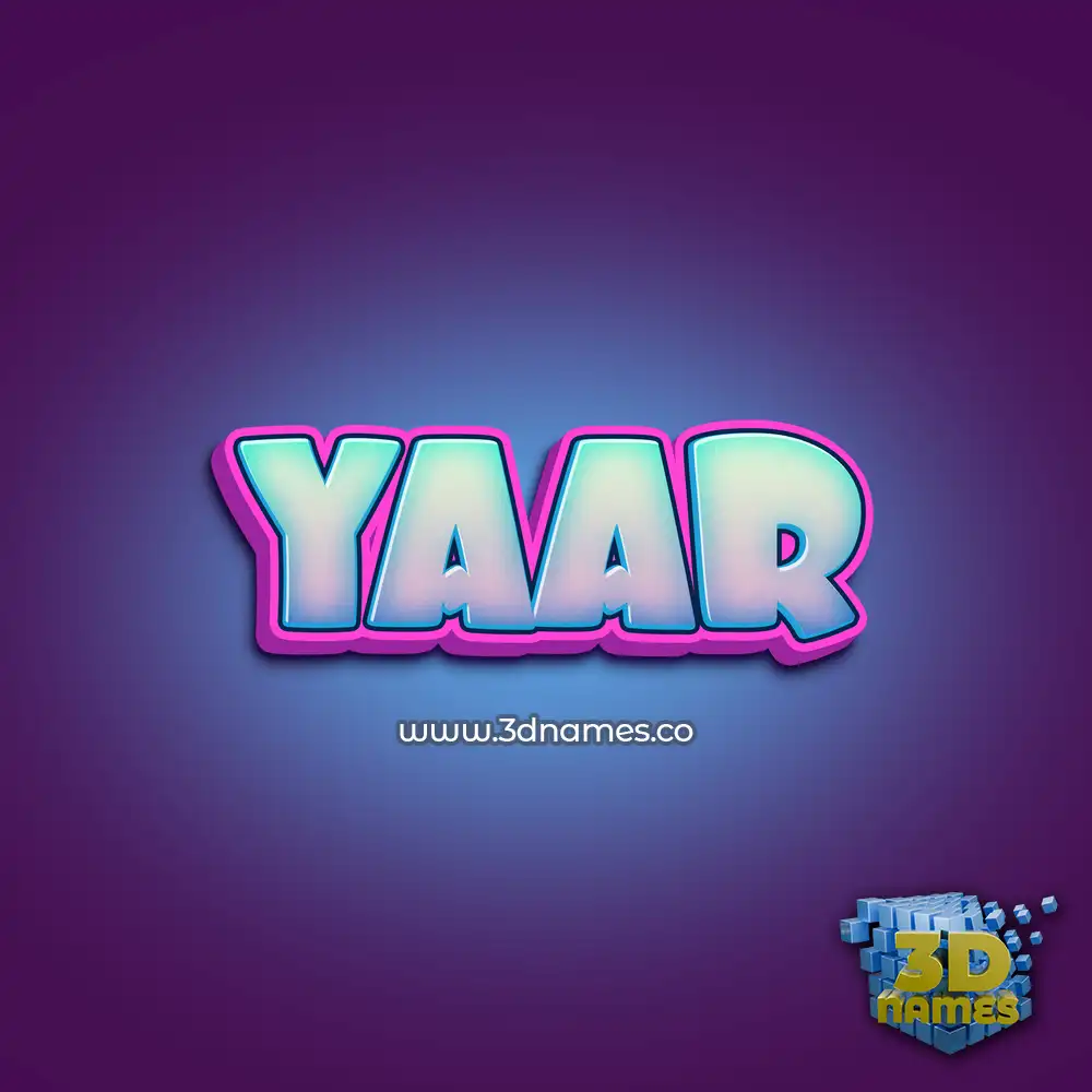 yaar in Phat Purple style - 3D name wallpaper