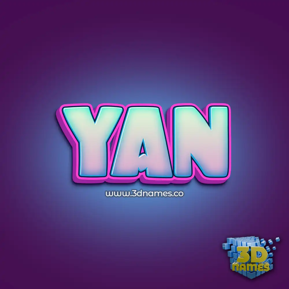 yan in Phat Purple style - 3D name wallpaper