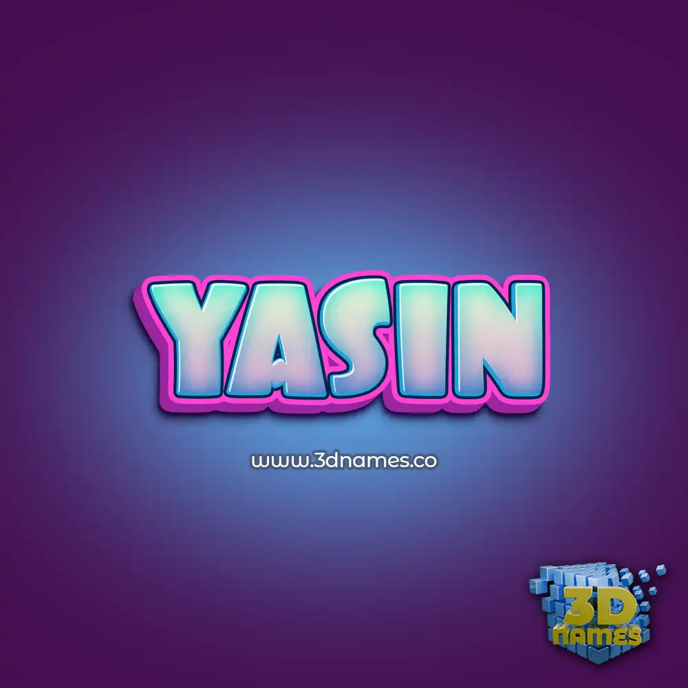 yasin in Phat Purple style - 3D name wallpaper
