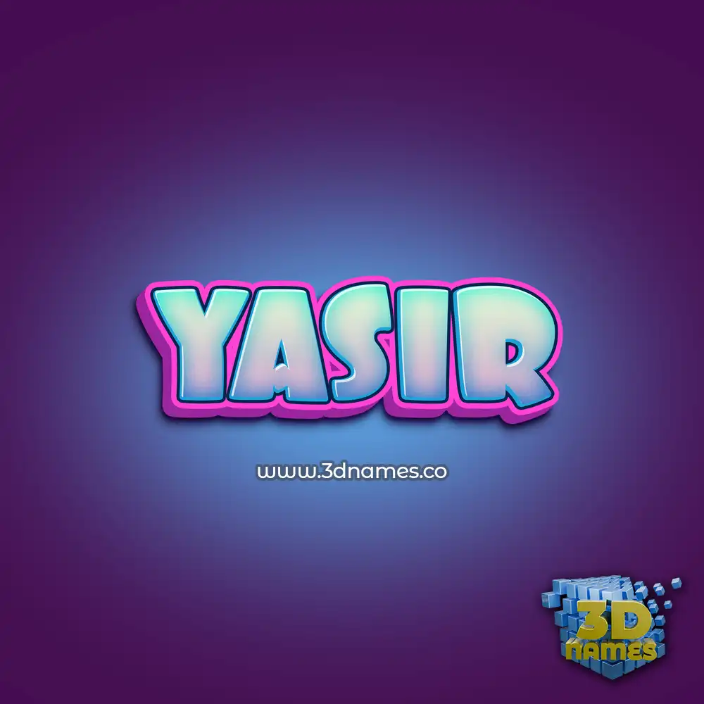 yasir in Phat Purple style - 3D name wallpaper