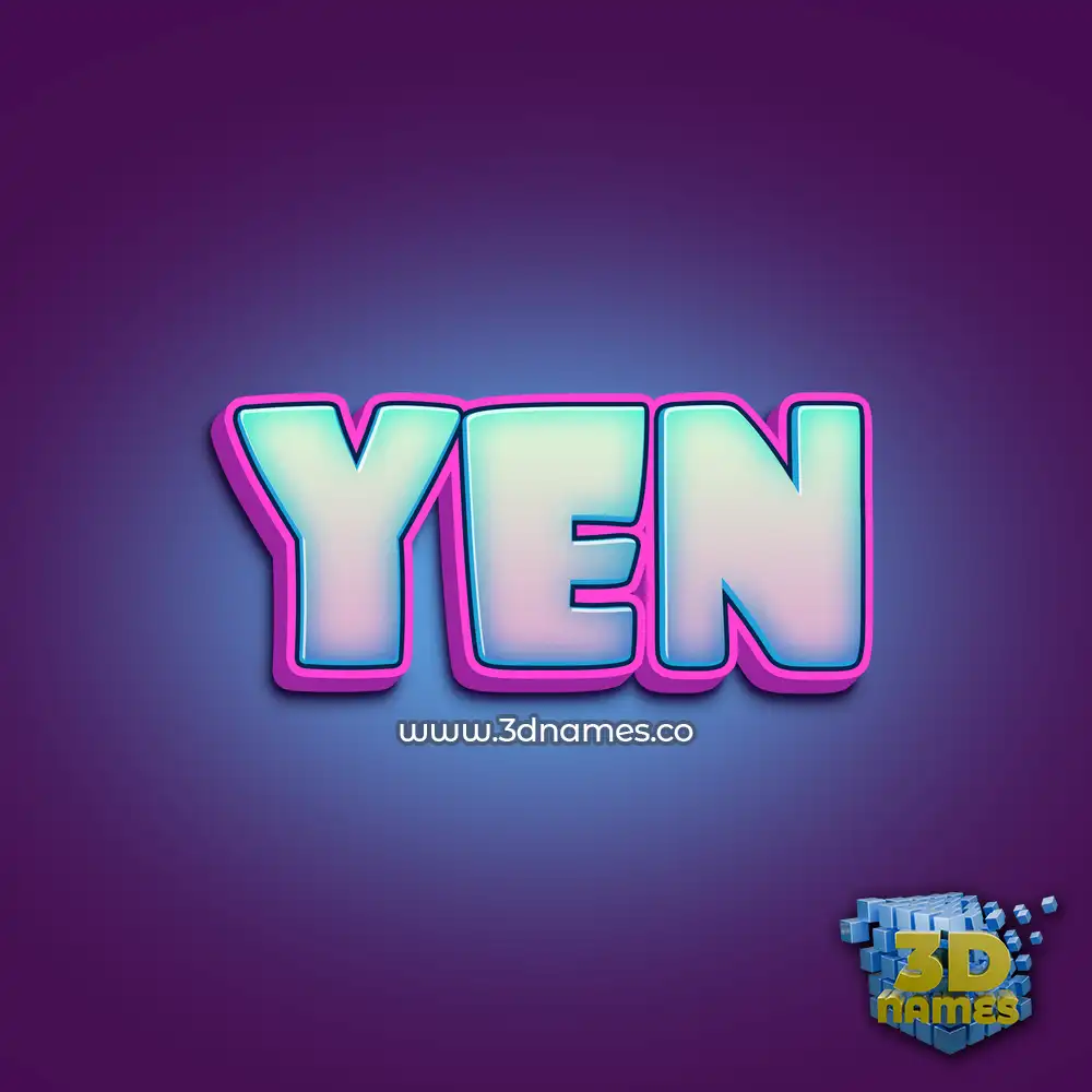 yen in Phat Purple style - 3D name wallpaper