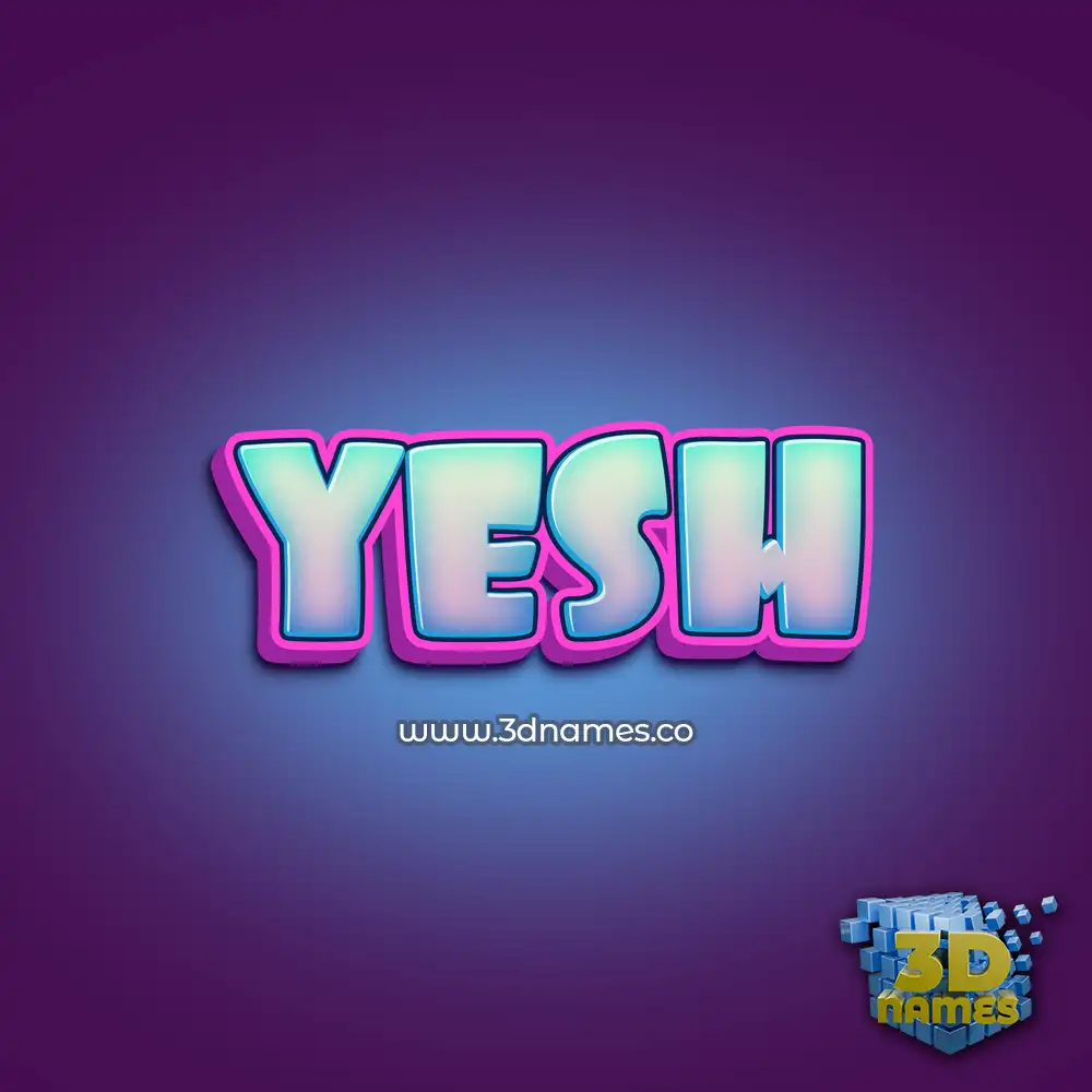 yesh in Phat Purple style - 3D name wallpaper