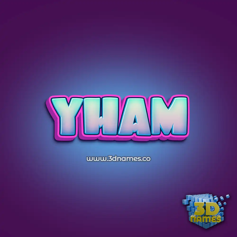 yham in Phat Purple style - 3D name wallpaper