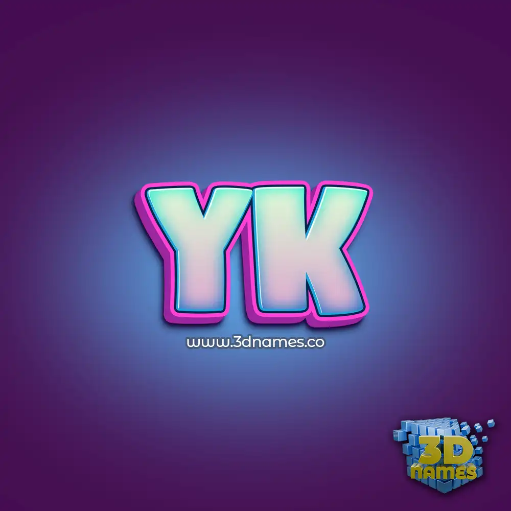 yk in Phat Purple style - 3D name wallpaper