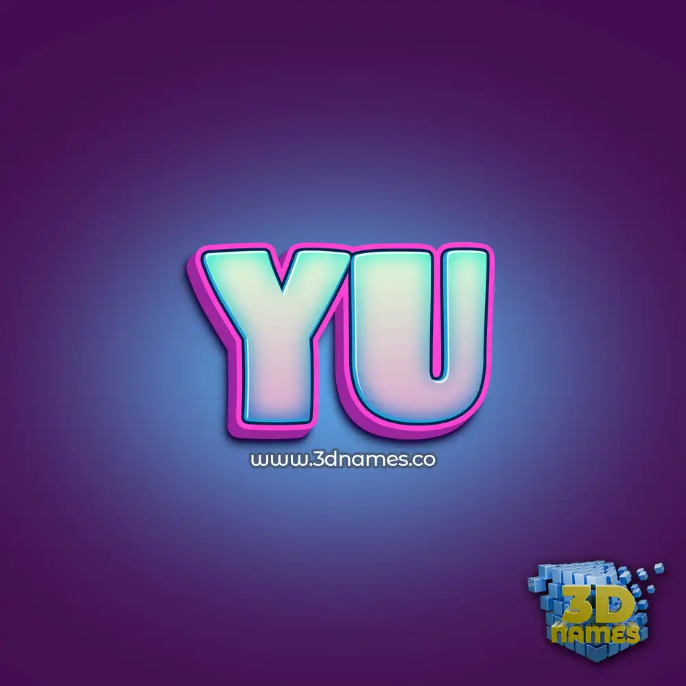 yu in Phat Purple style - 3D name wallpaper