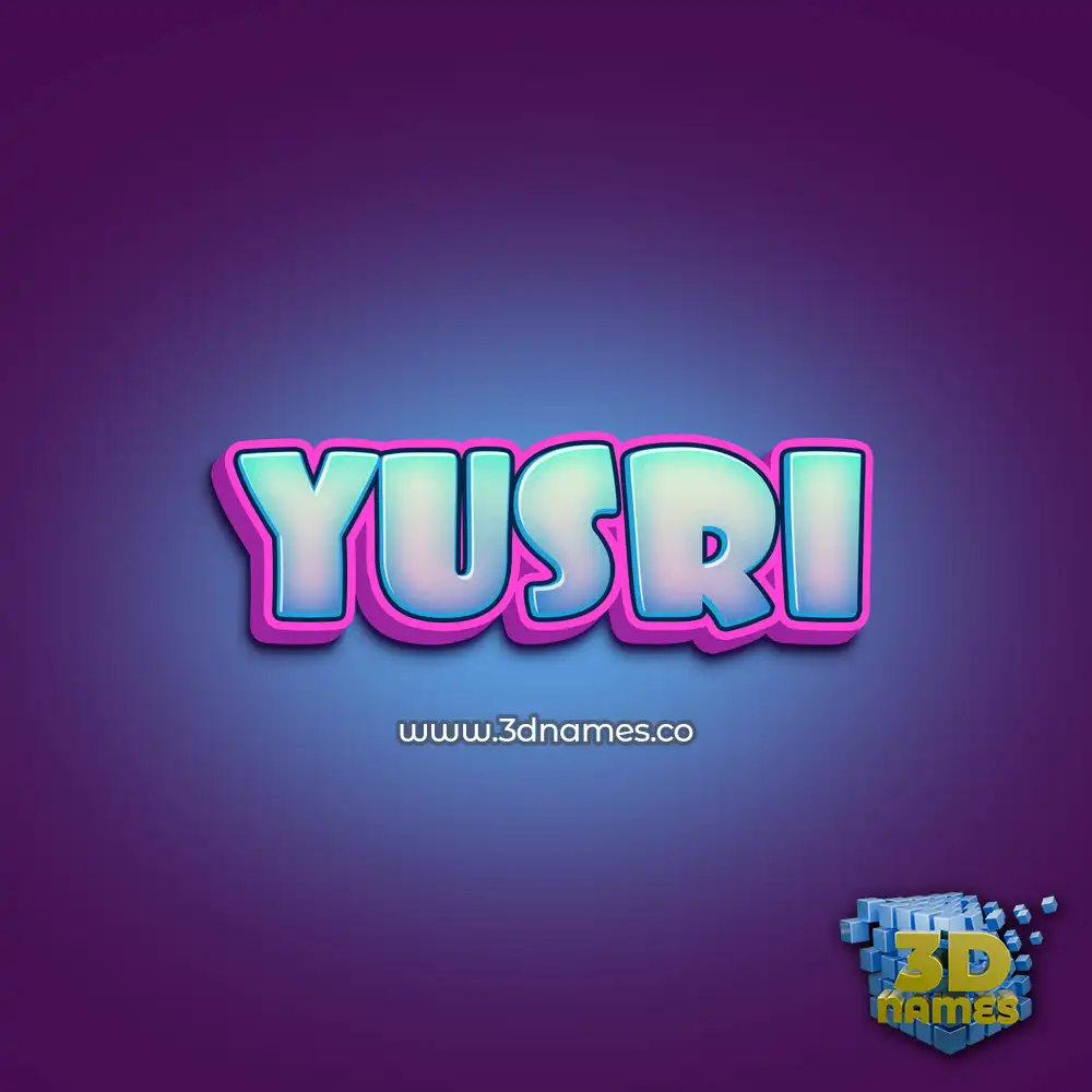 yusri in Phat Purple style - 3D name wallpaper