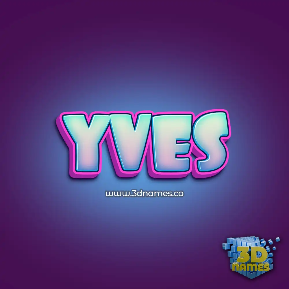 yves in Phat Purple style - 3D name wallpaper