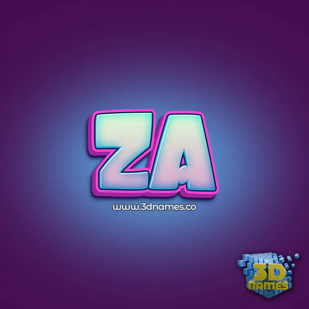 za in Phat Purple style - 3D name wallpaper
