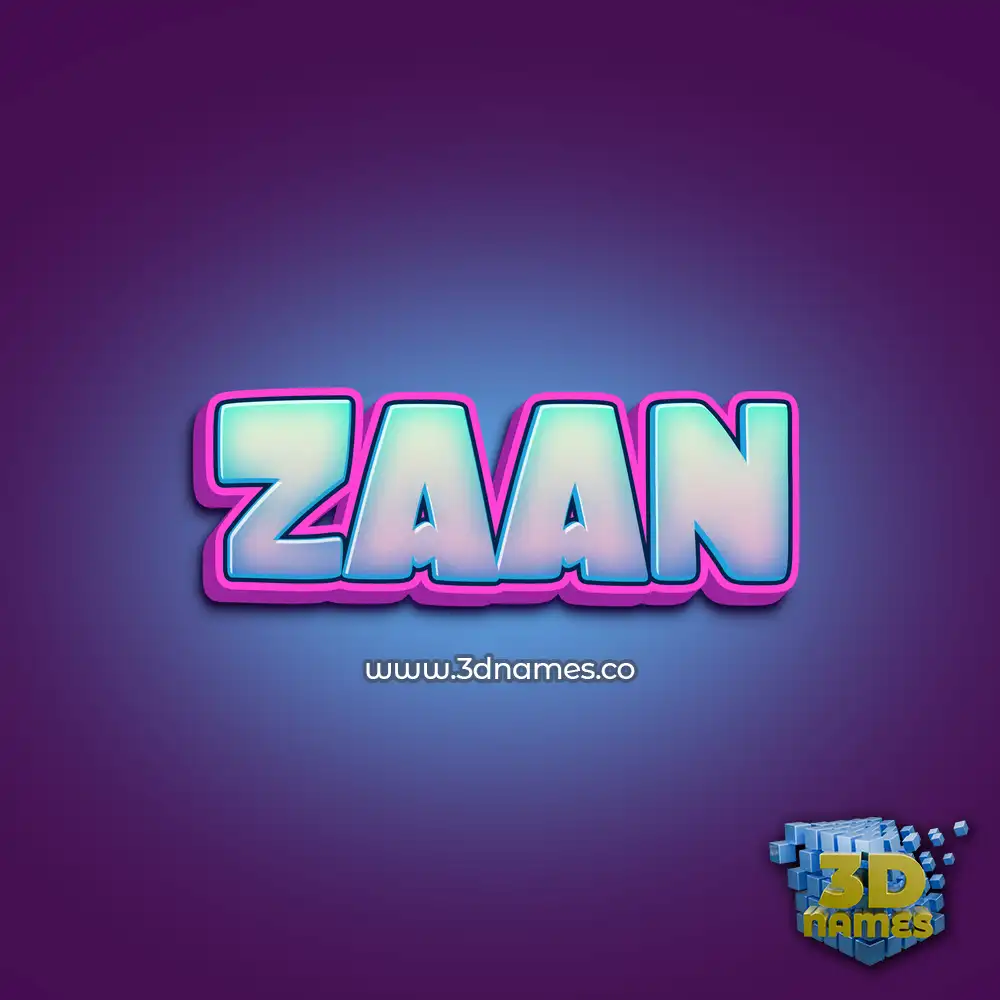 zaan in Phat Purple style - 3D name wallpaper