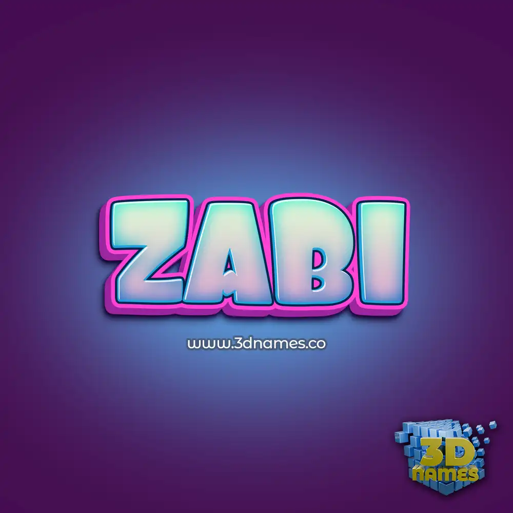 zabi in Phat Purple style - 3D name wallpaper