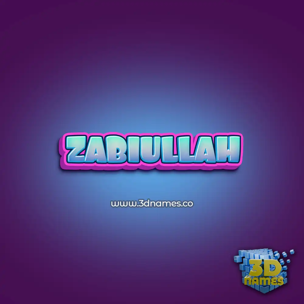 zabiullah in Phat Purple style - 3D name wallpaper