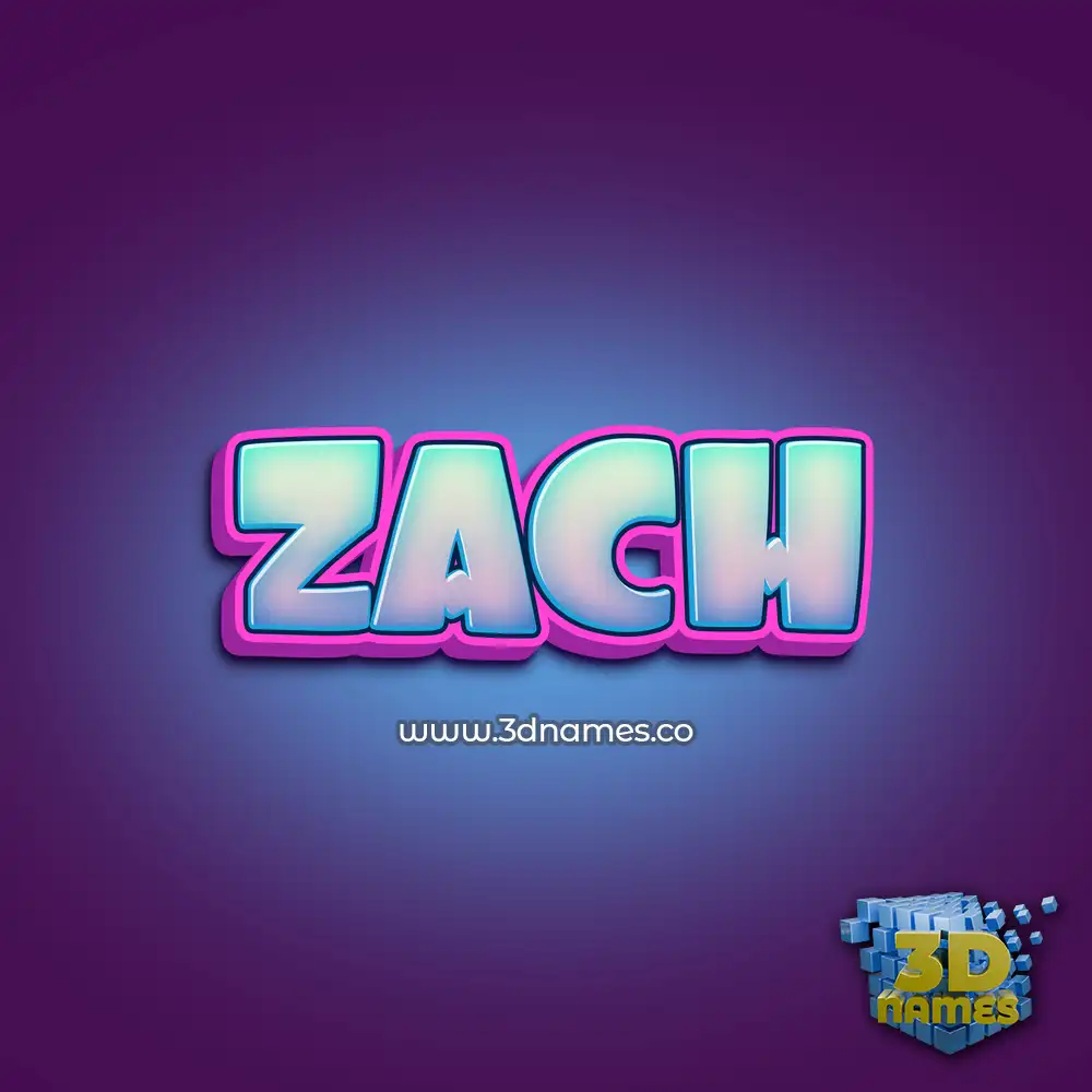 zach in Phat Purple style - 3D name wallpaper