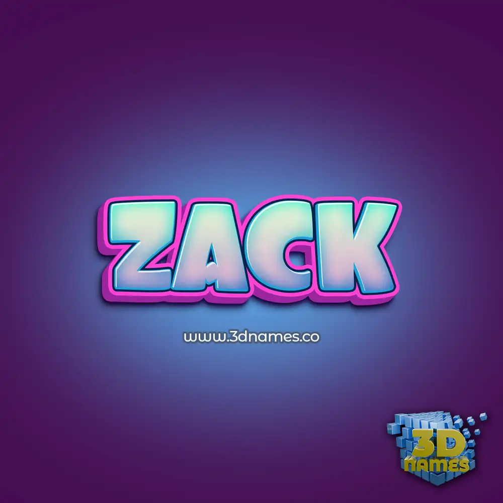 zack in Phat Purple style - 3D name wallpaper