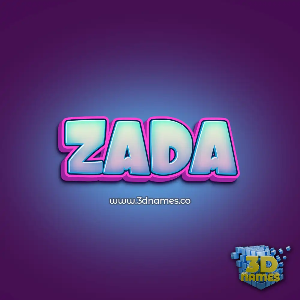 zada in Phat Purple style - 3D name wallpaper