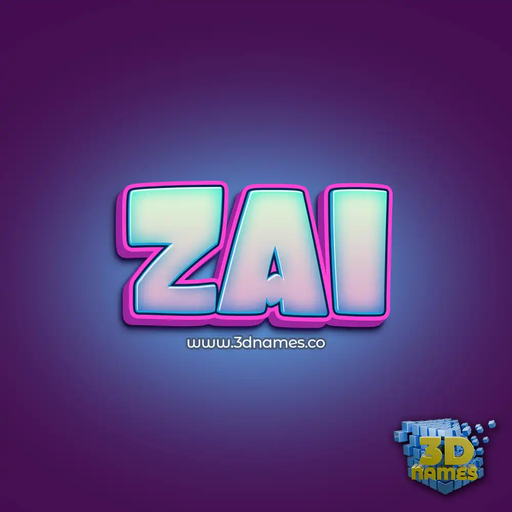 zai in Phat Purple style - 3D name wallpaper