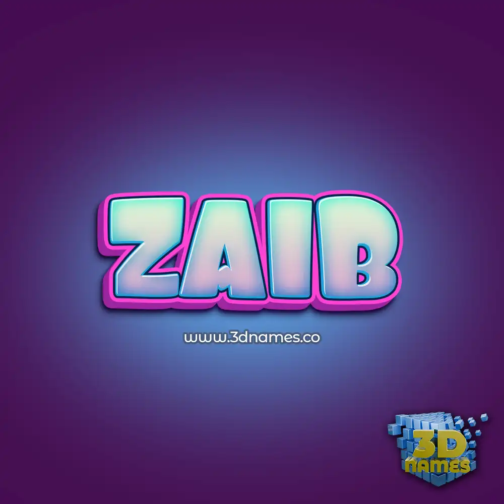 zaib in Phat Purple style - 3D name wallpaper