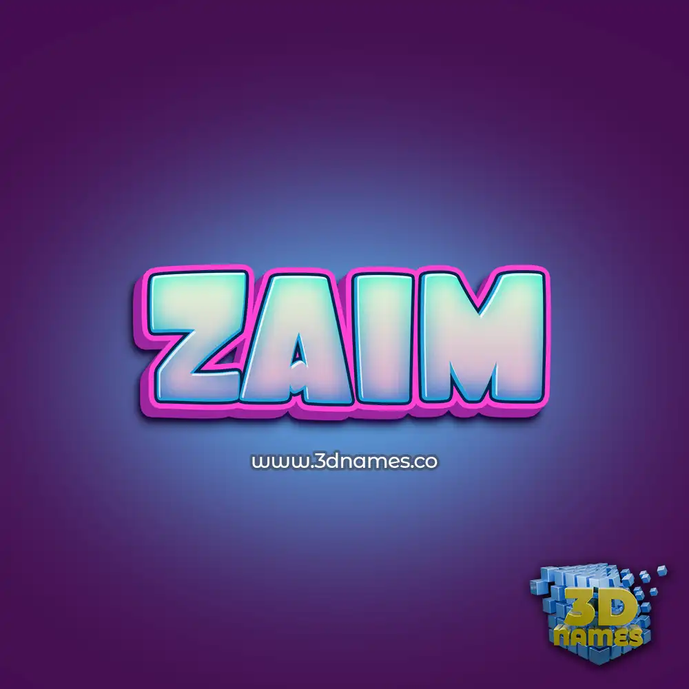 zaim in Phat Purple style - 3D name wallpaper