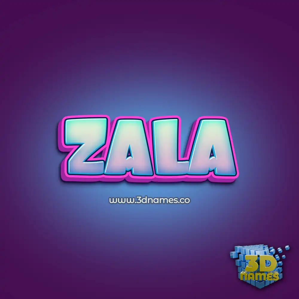 zala in Phat Purple style - 3D name wallpaper