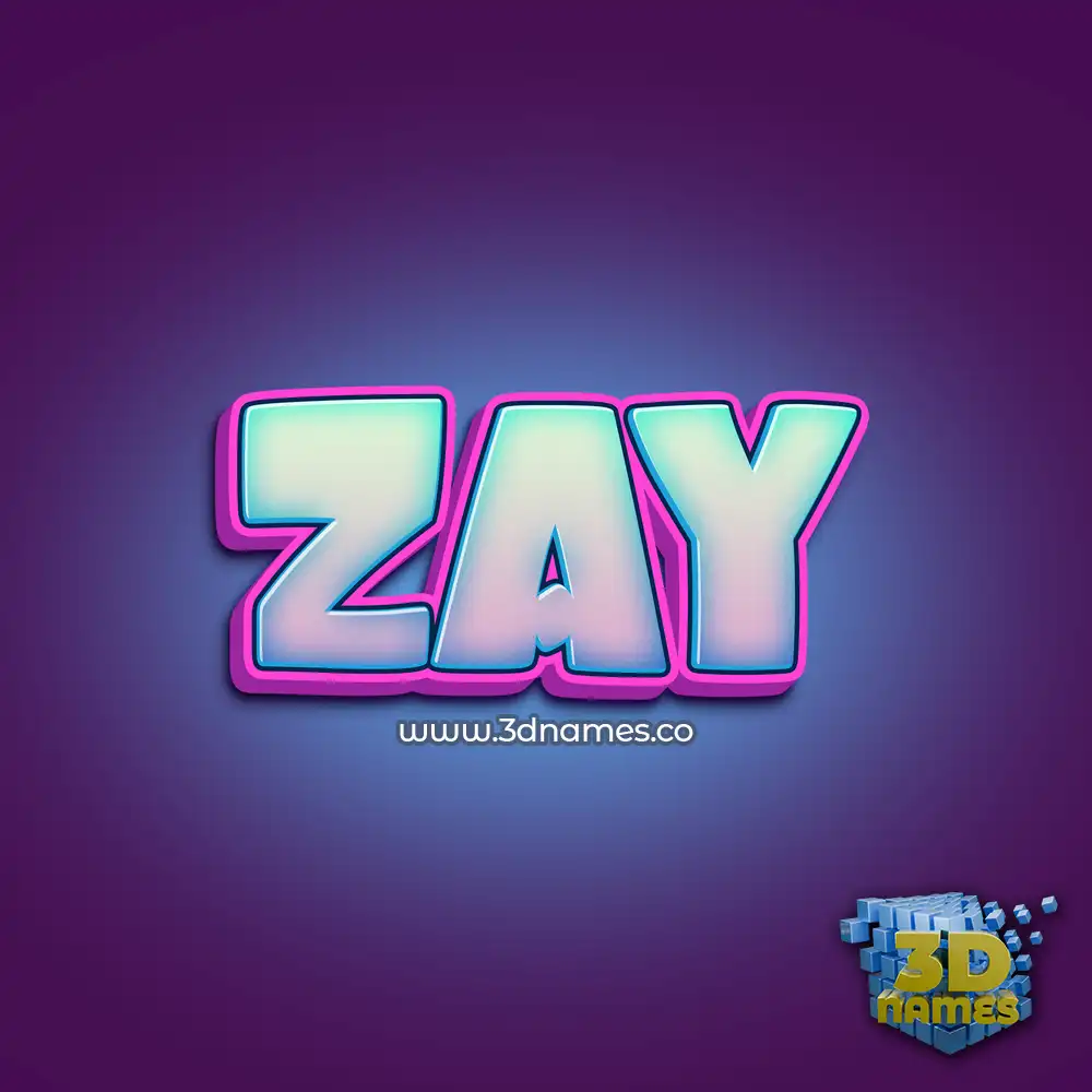 zay in Phat Purple style - 3D name wallpaper