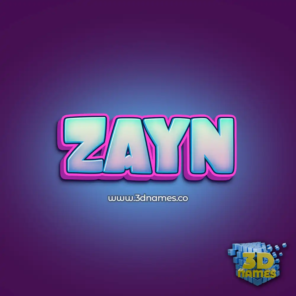 zayn in Phat Purple style - 3D name wallpaper