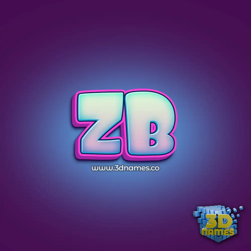zb in Phat Purple style - 3D name wallpaper