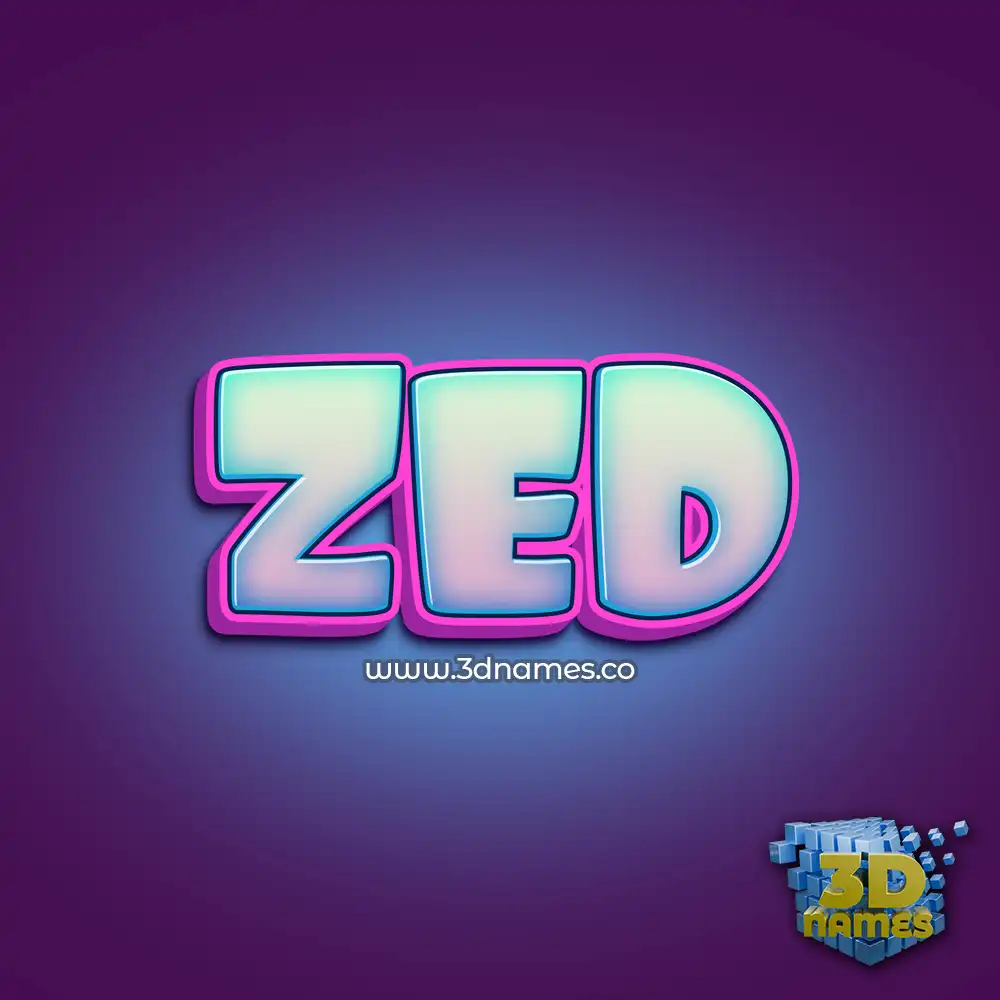 zed in Phat Purple style - 3D name wallpaper