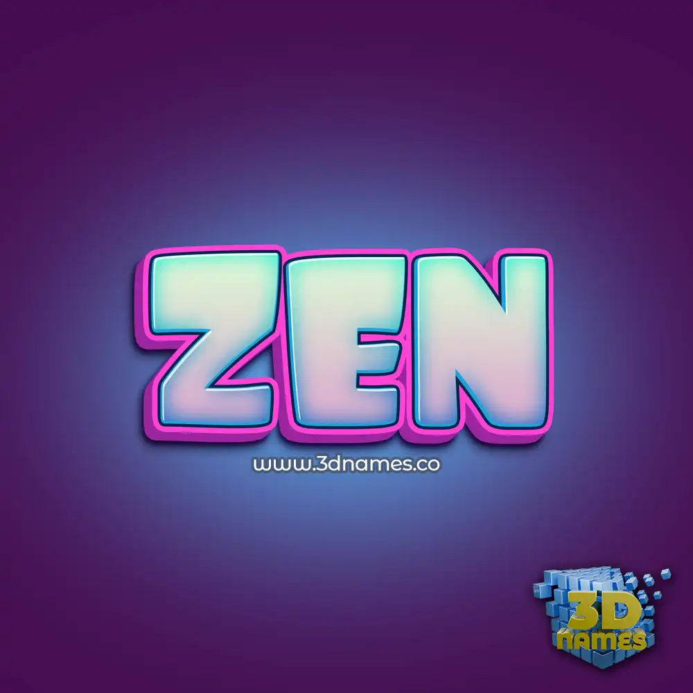 zen in Phat Purple style - 3D name wallpaper