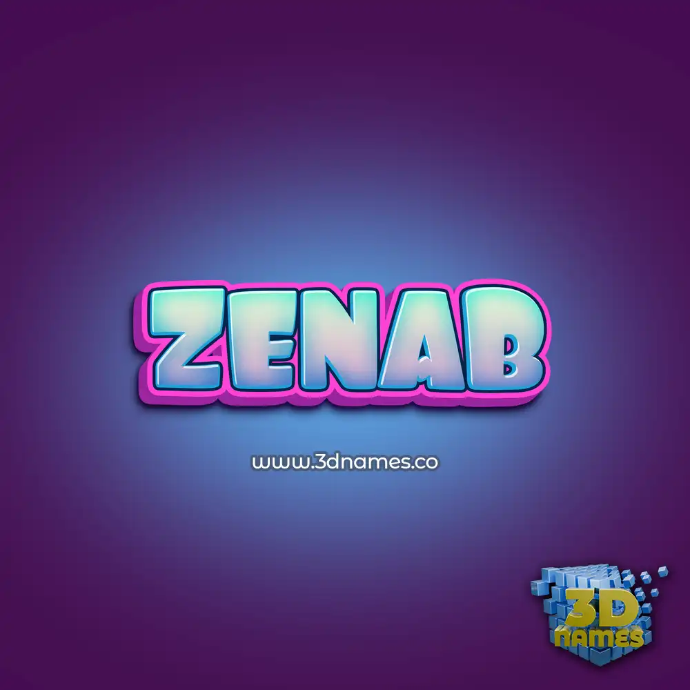 zenab in Phat Purple style - 3D name wallpaper