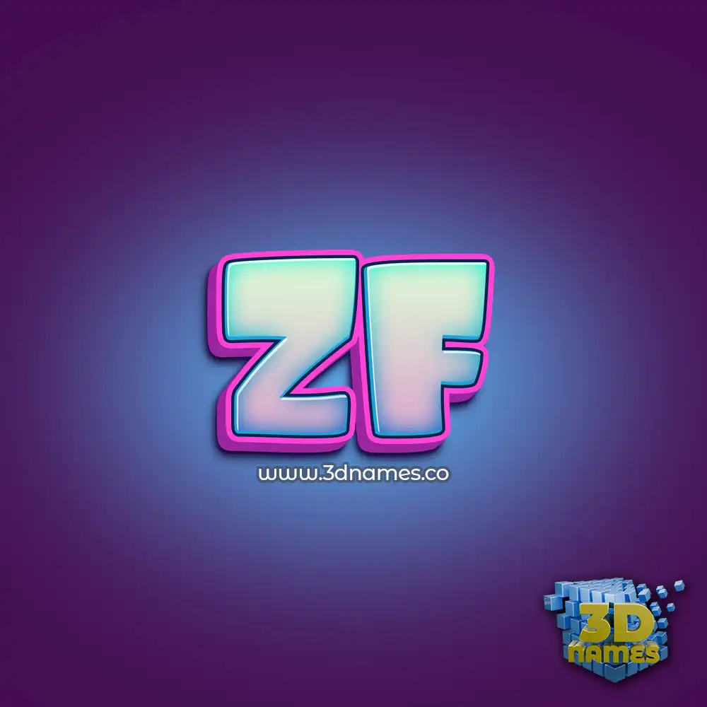 zf in Phat Purple style - 3D name wallpaper