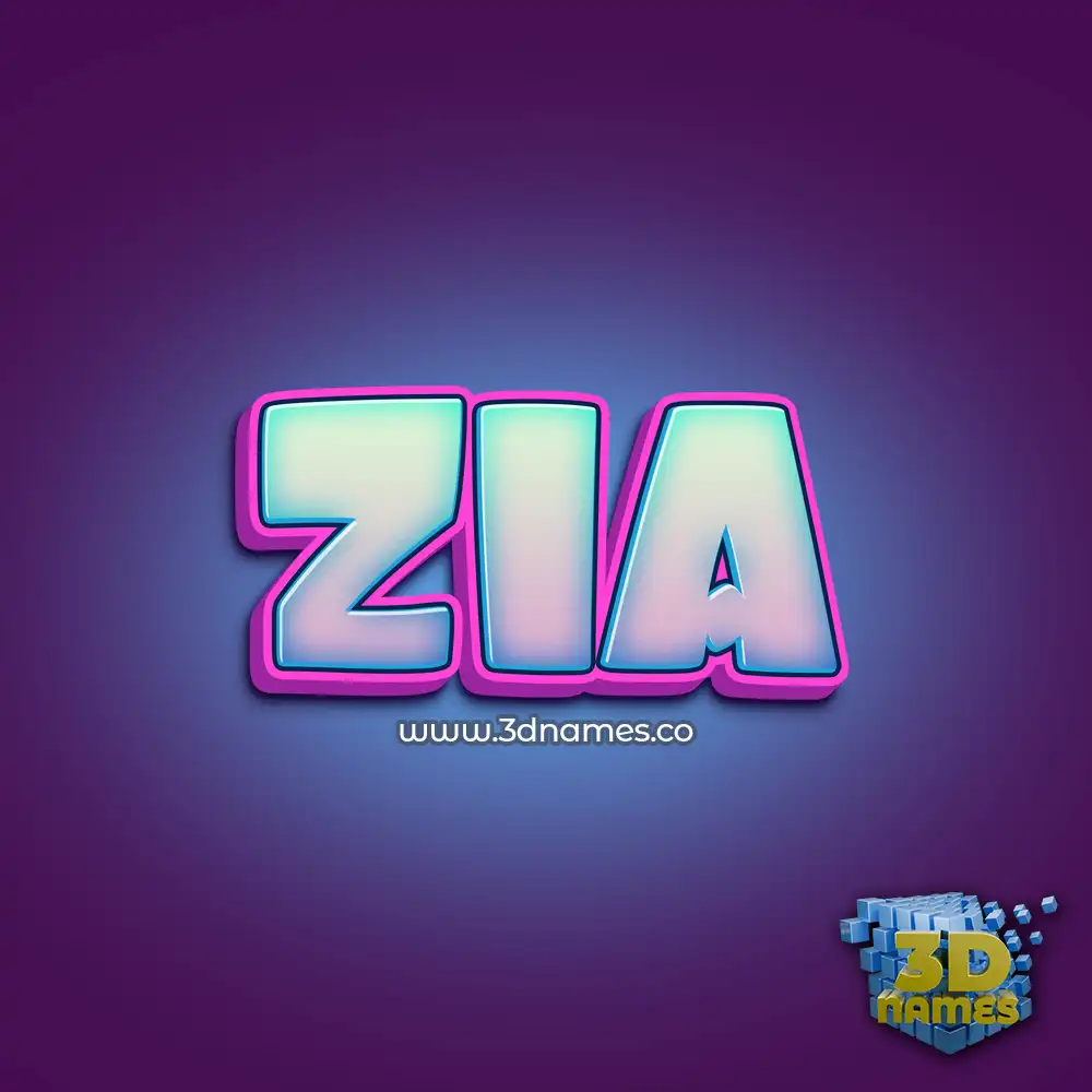 zia in Phat Purple style - 3D name wallpaper