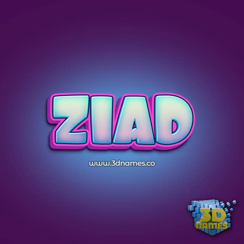 ziad in Phat Purple style - 3D name wallpaper