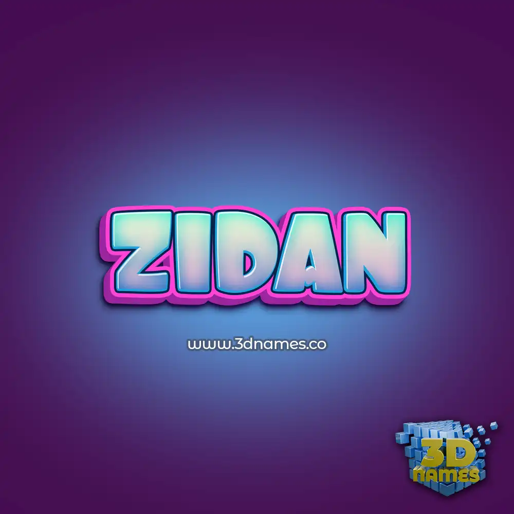 zidan in Phat Purple style - 3D name wallpaper