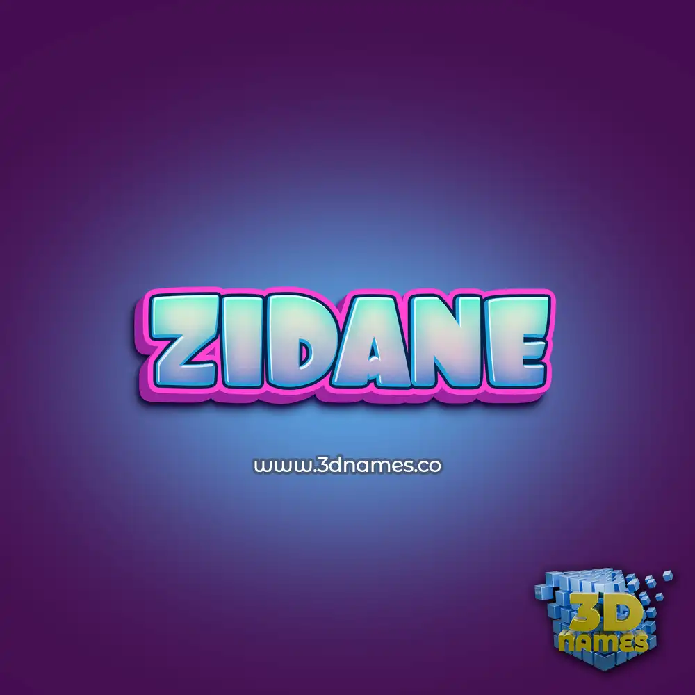 zidane in Phat Purple style - 3D name wallpaper