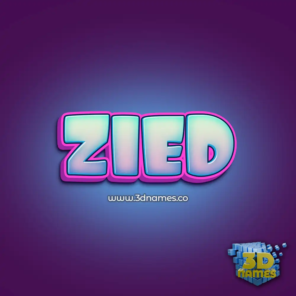 zied in Phat Purple style - 3D name wallpaper