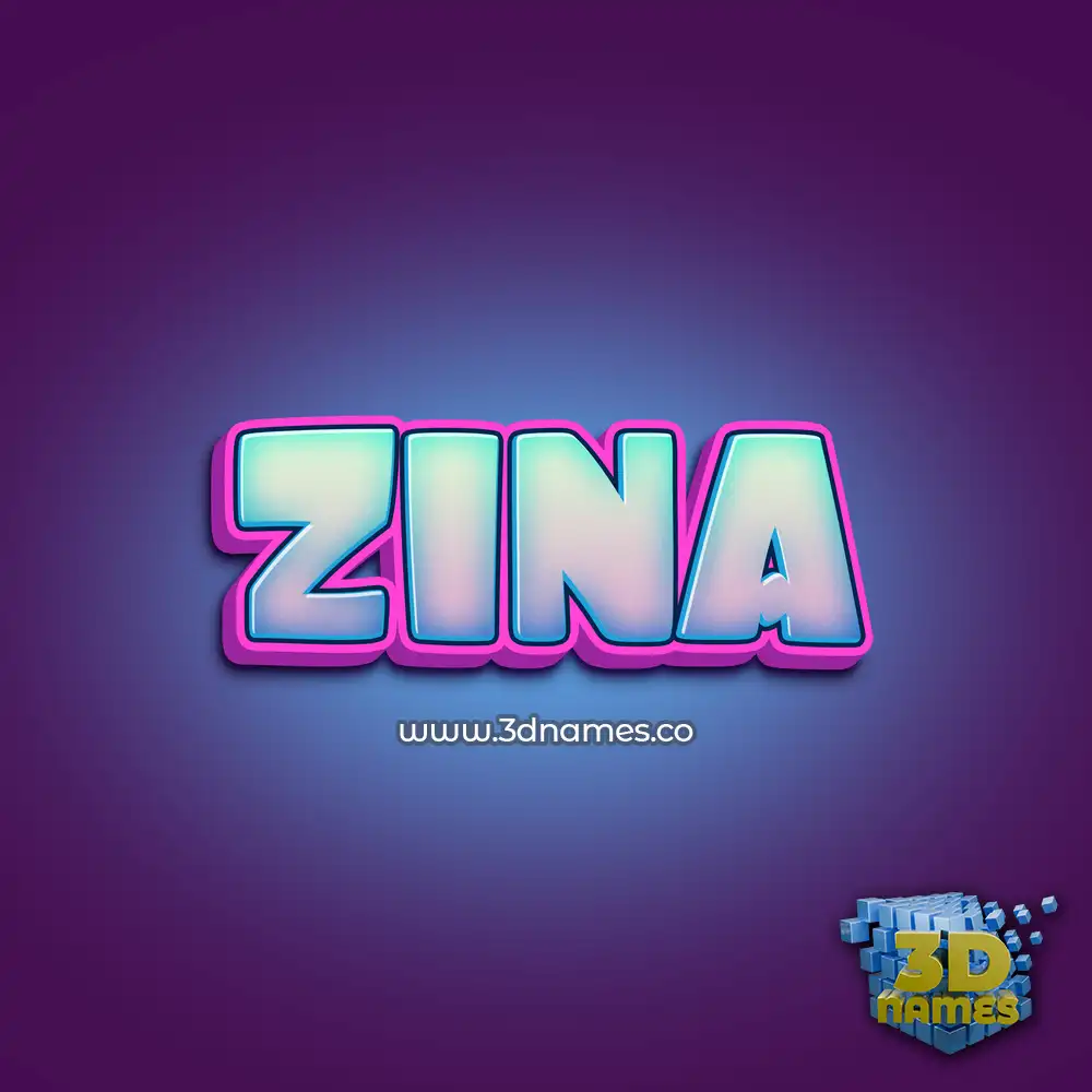 zina in Phat Purple style - 3D name wallpaper