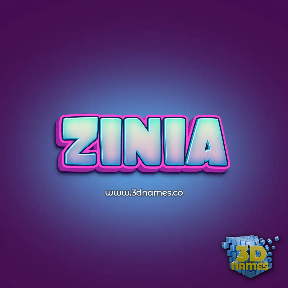 zinia in Phat Purple style - 3D name wallpaper