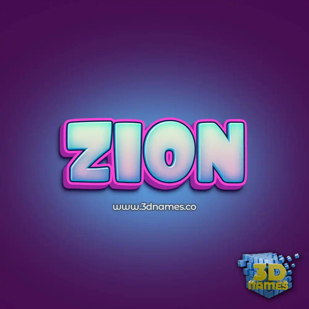 zion in Phat Purple style - 3D name wallpaper
