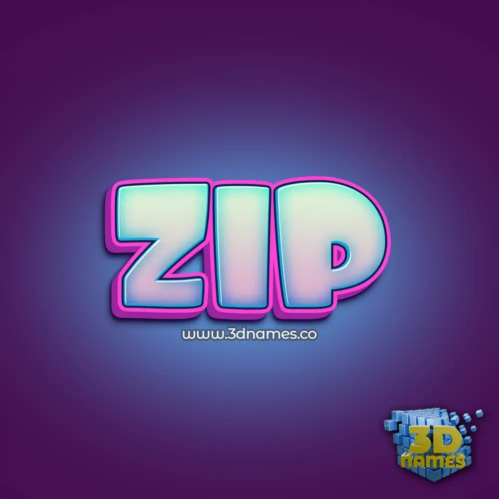 zip in Phat Purple style - 3D name wallpaper