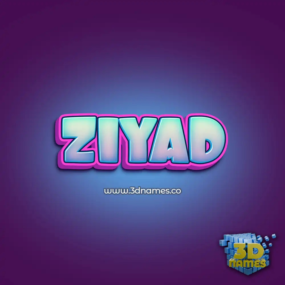ziyad in Phat Purple style - 3D name wallpaper