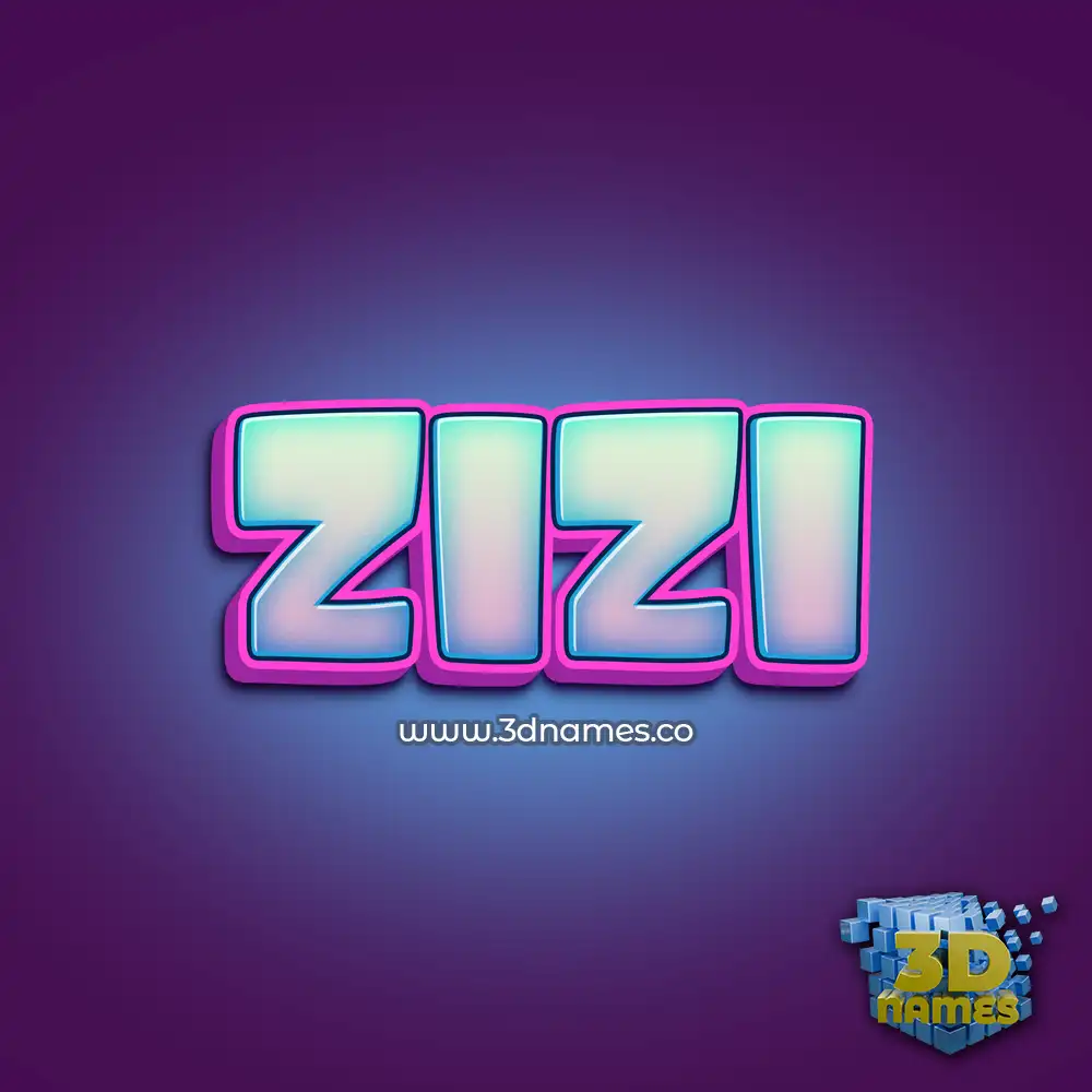 zizi in Phat Purple style - 3D name wallpaper