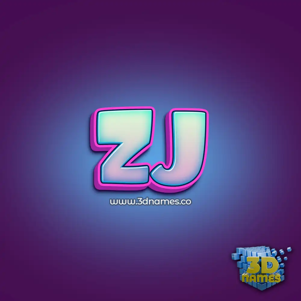zj in Phat Purple style - 3D name wallpaper